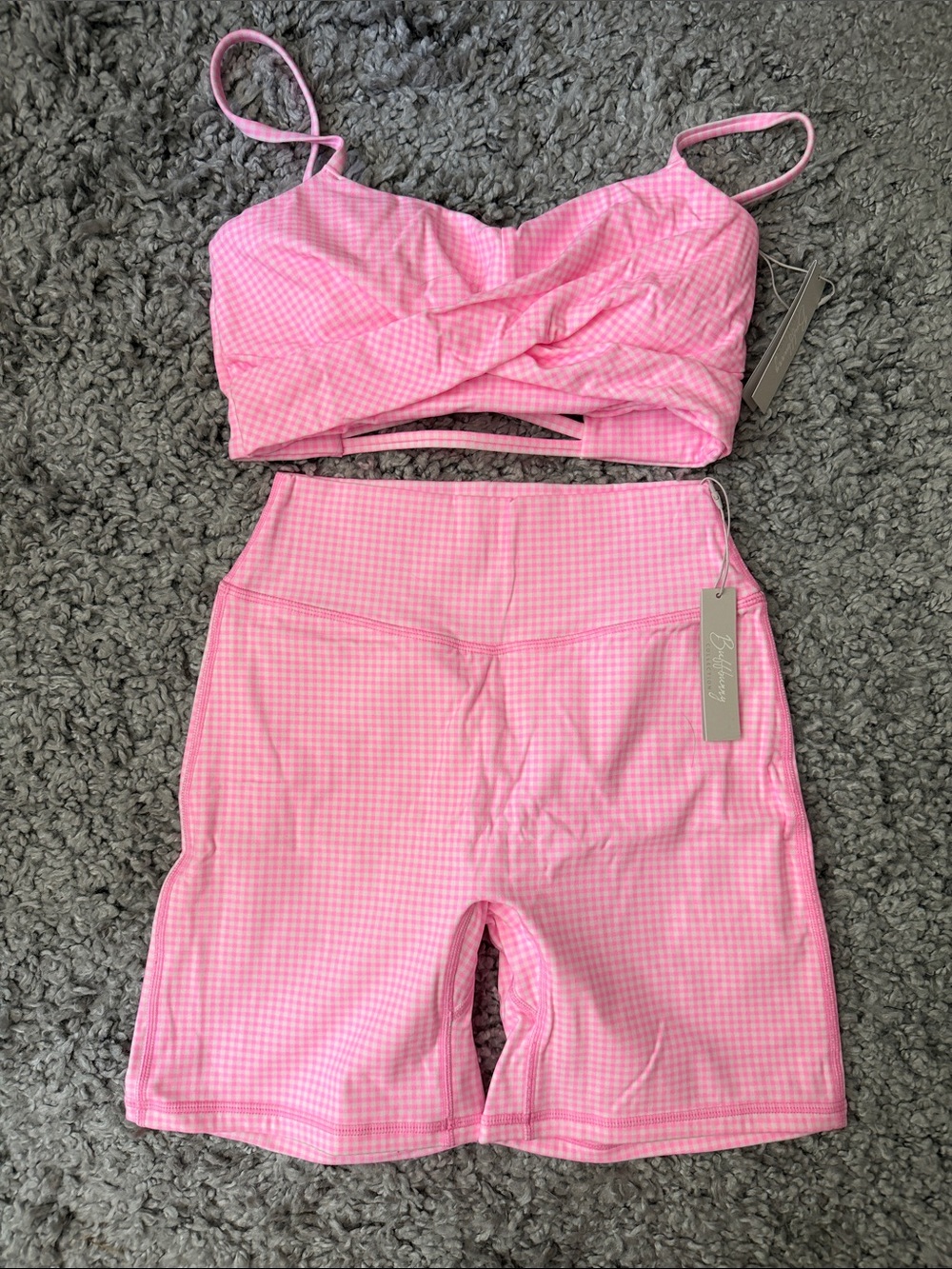 Buffbunny Pink Gingham Two-Piece Set